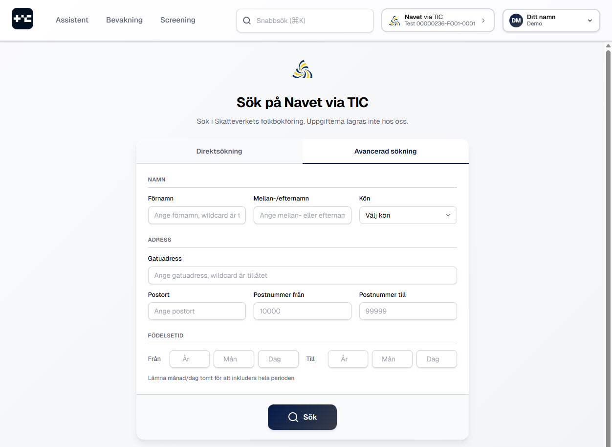 Navet folkbokföringsöversikt